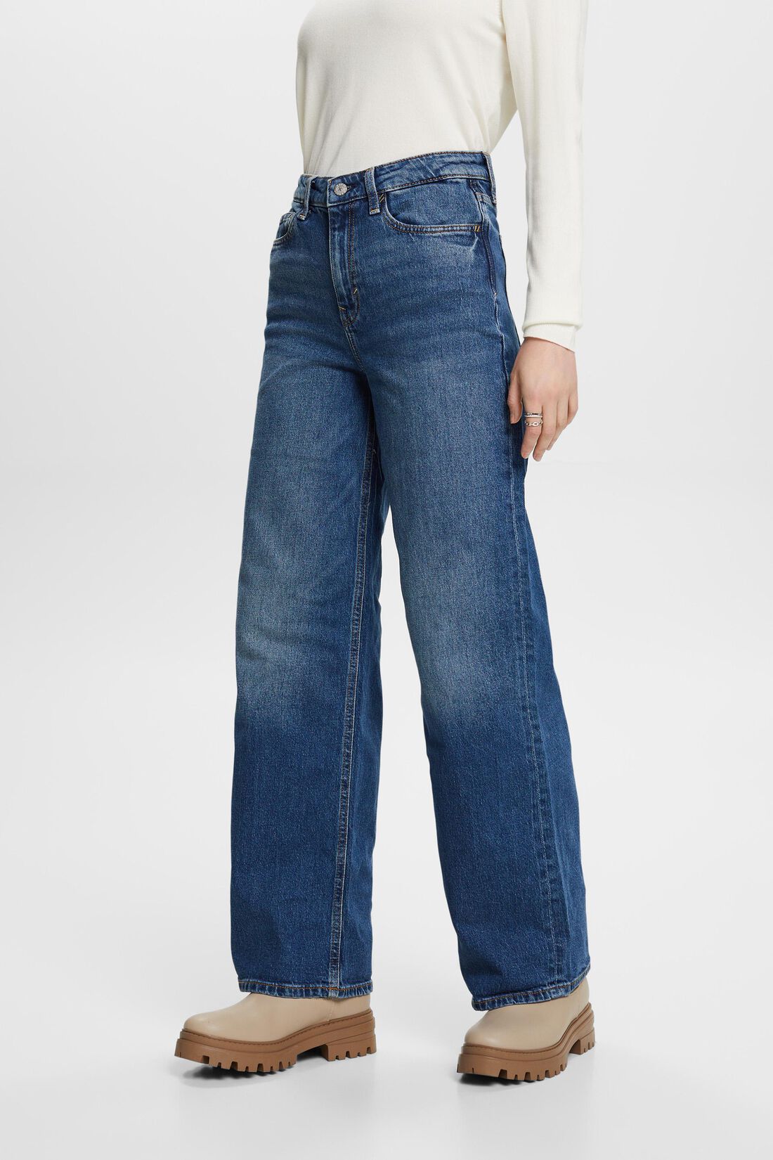 Retro-Jeans mit weitem Bein