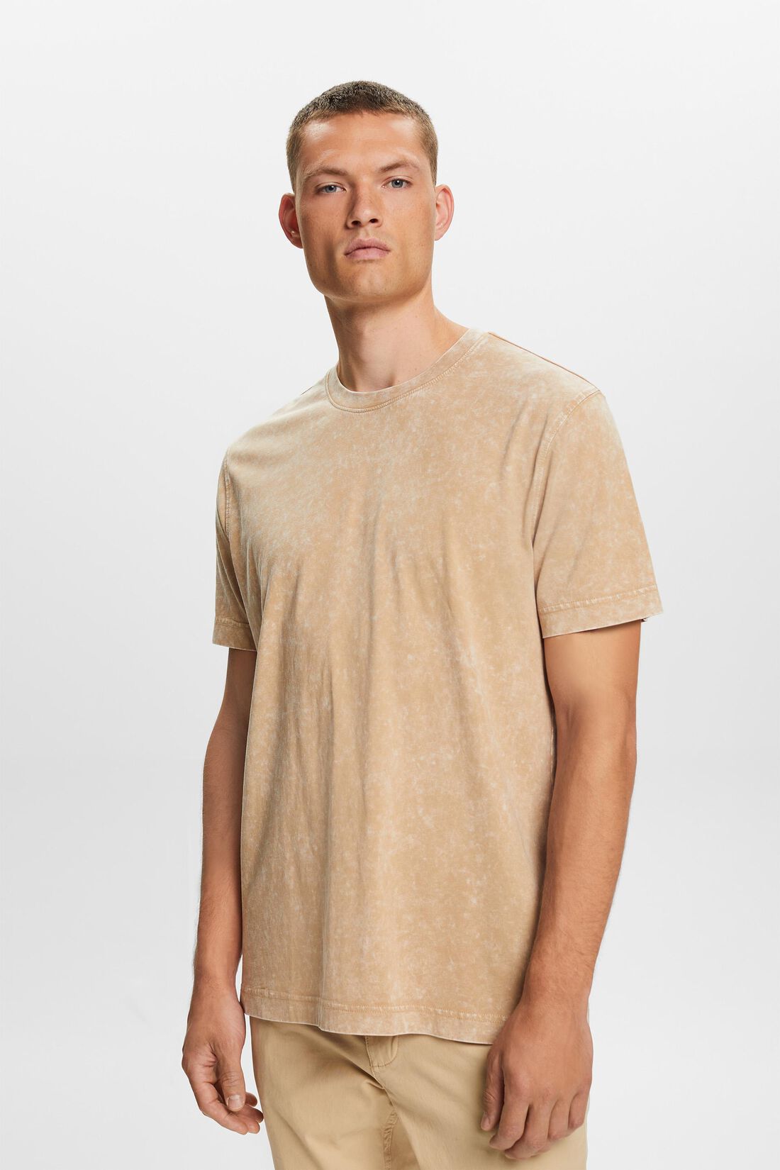 T-Shirt mit Stonewash-Effekt, 100% Baumwolle