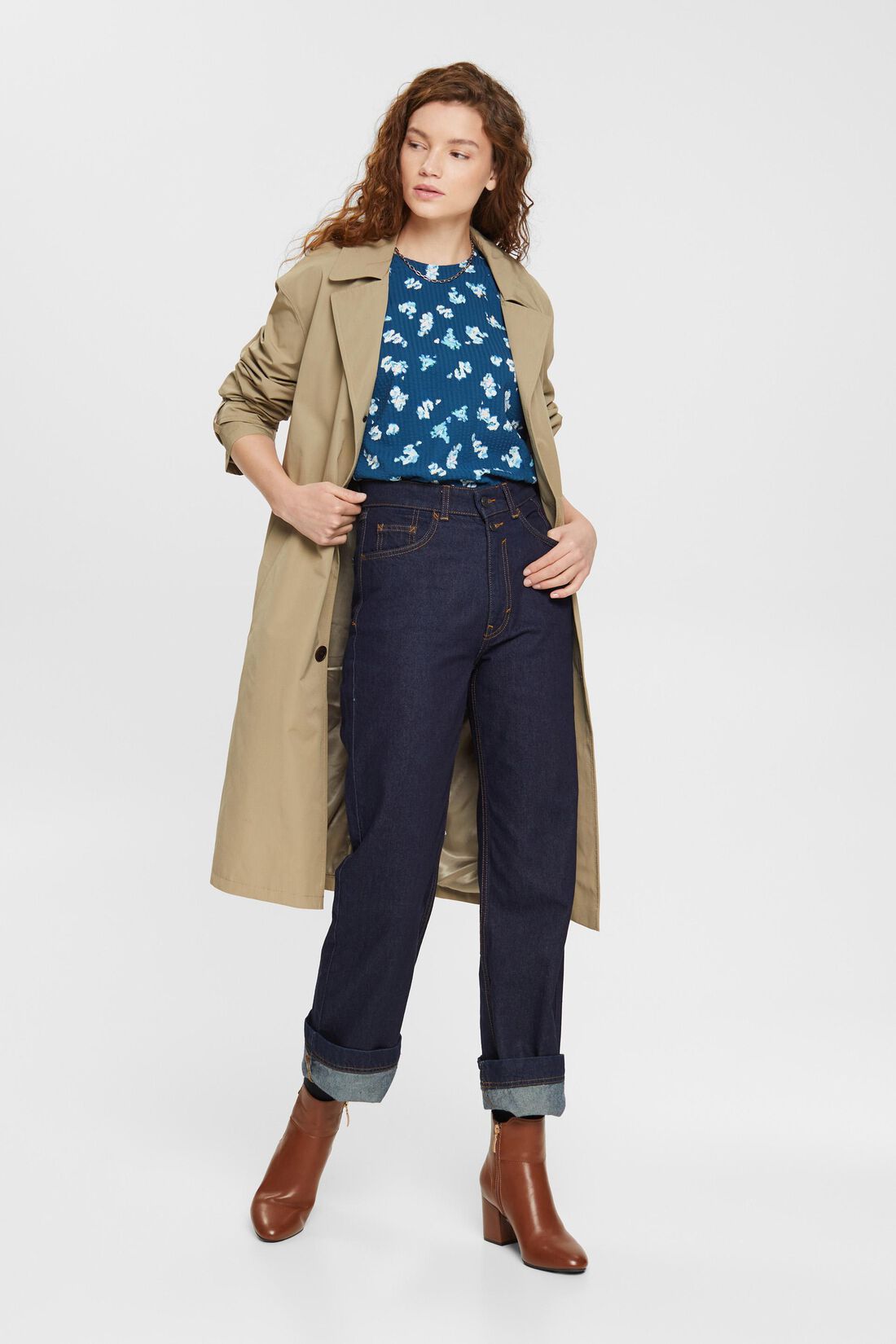Bluse aus floralem Seersucker