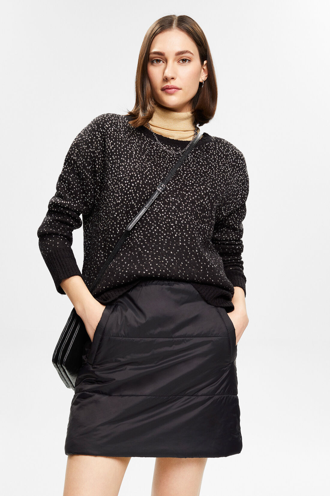 Strickpullover in Sprenkel-Optik