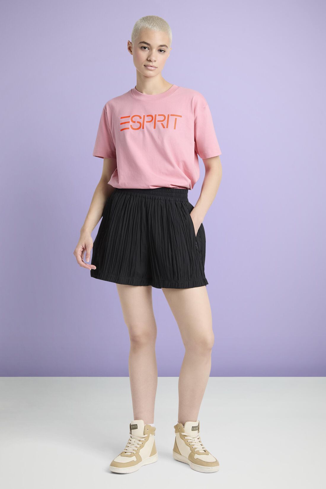 Plissierte Shorts mit hohem Bund