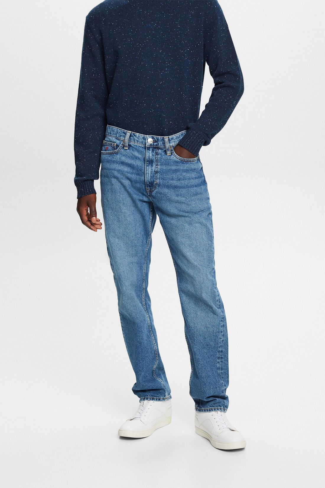 Jeans mit geradem Bein und mittlerer Bundh&ouml;he