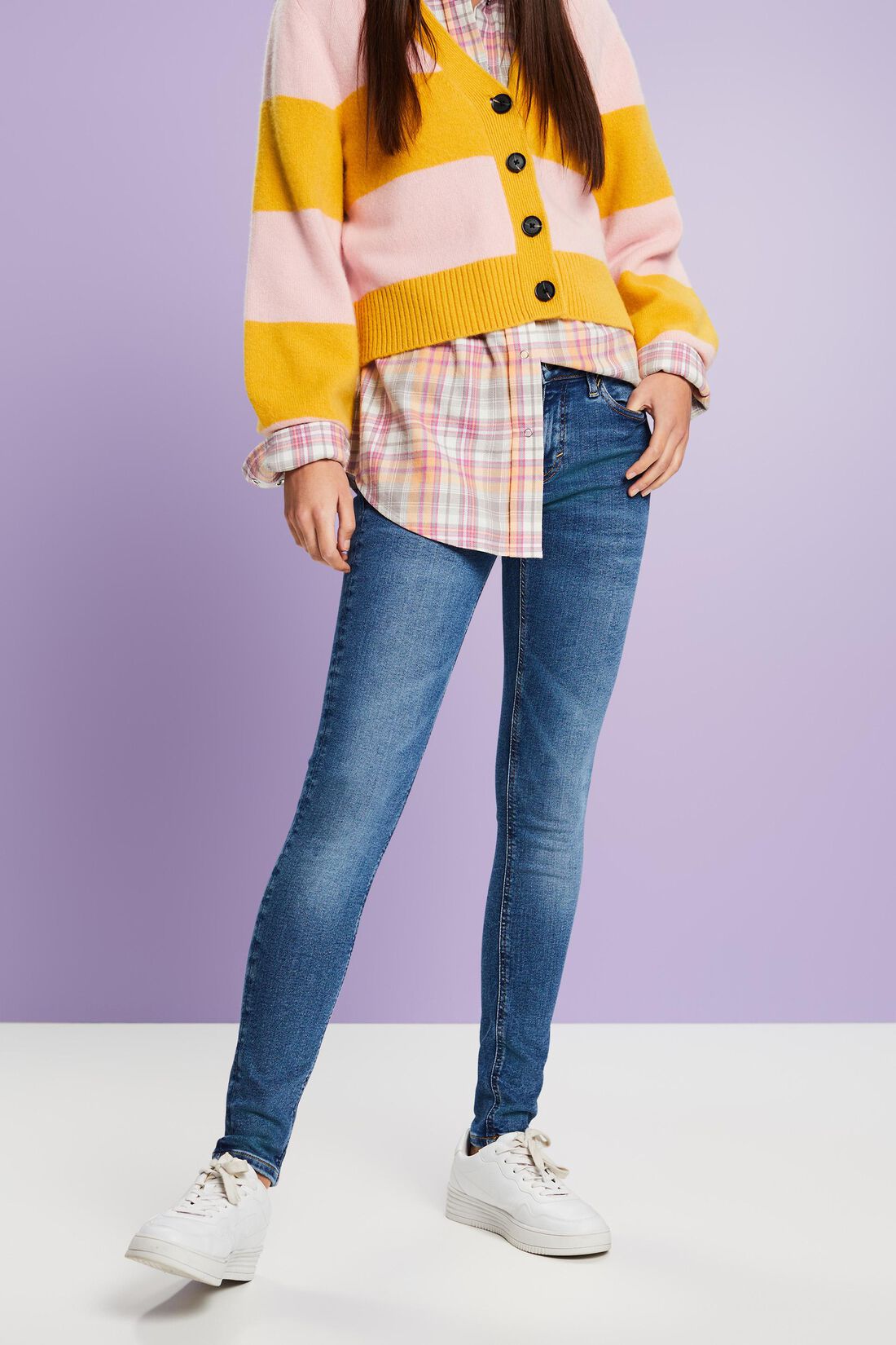 Skinny Jeans mit mittlerer Bundh&ouml;he
