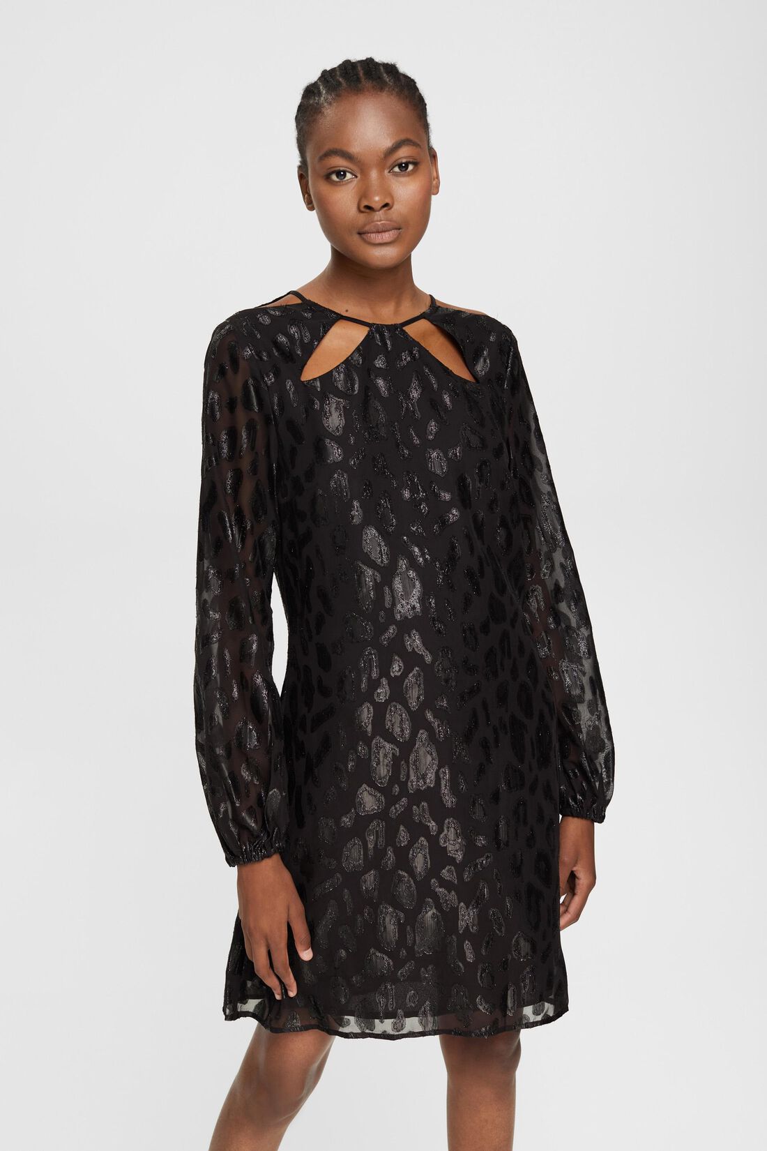 Gemustertes Kleid mit Glitzereffekt