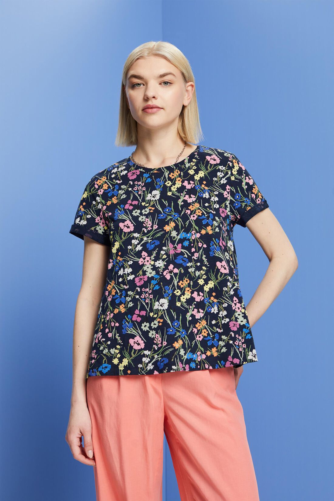 T-Shirt mit Allover-Print, 100% Baumwolle