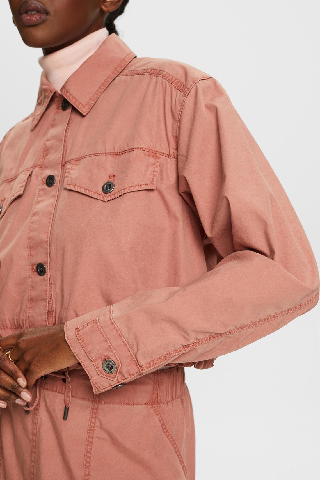Cropped-Jacke aus Baumwollcanvas zum Binden