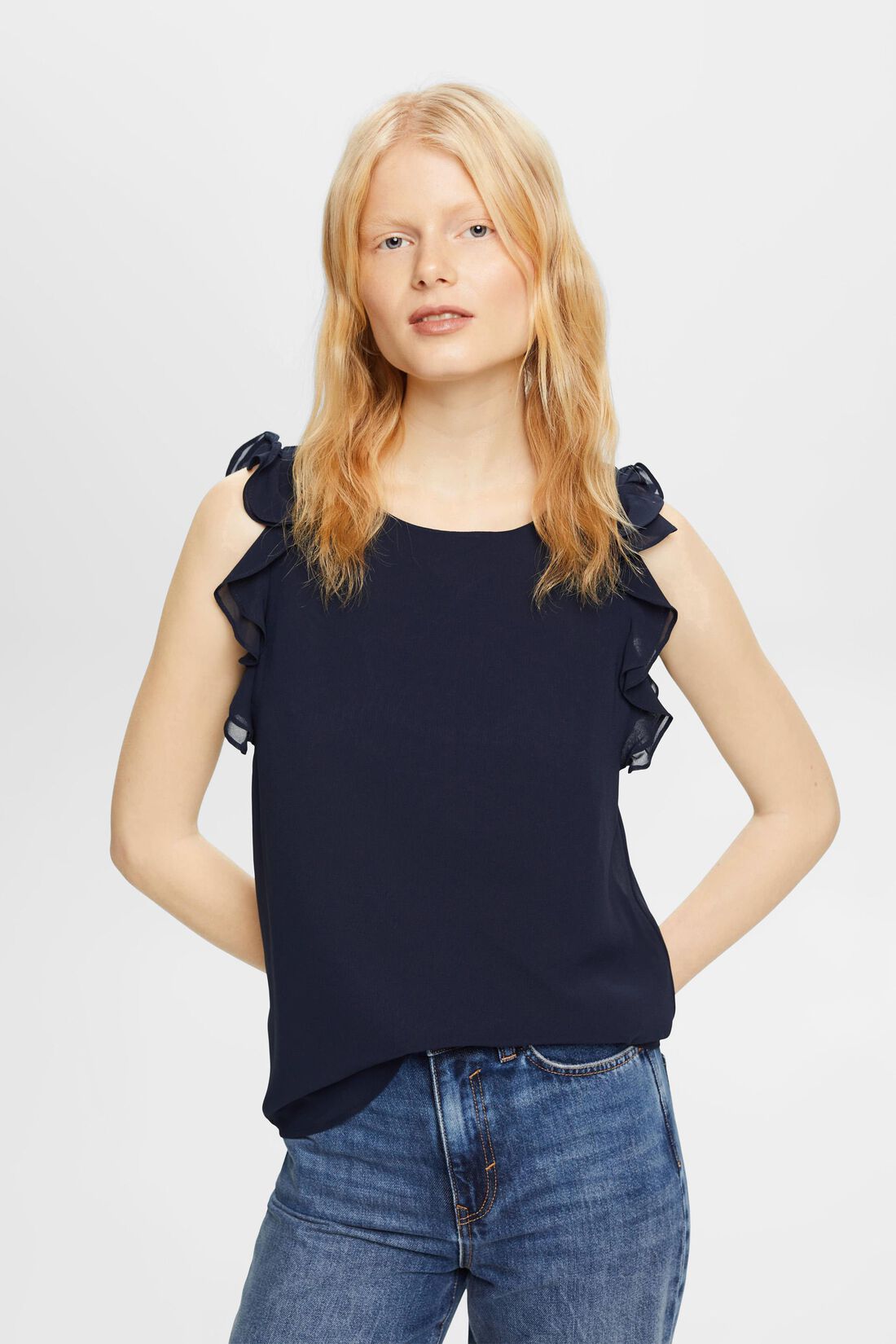 Chiffonbluse mit R&uuml;schen