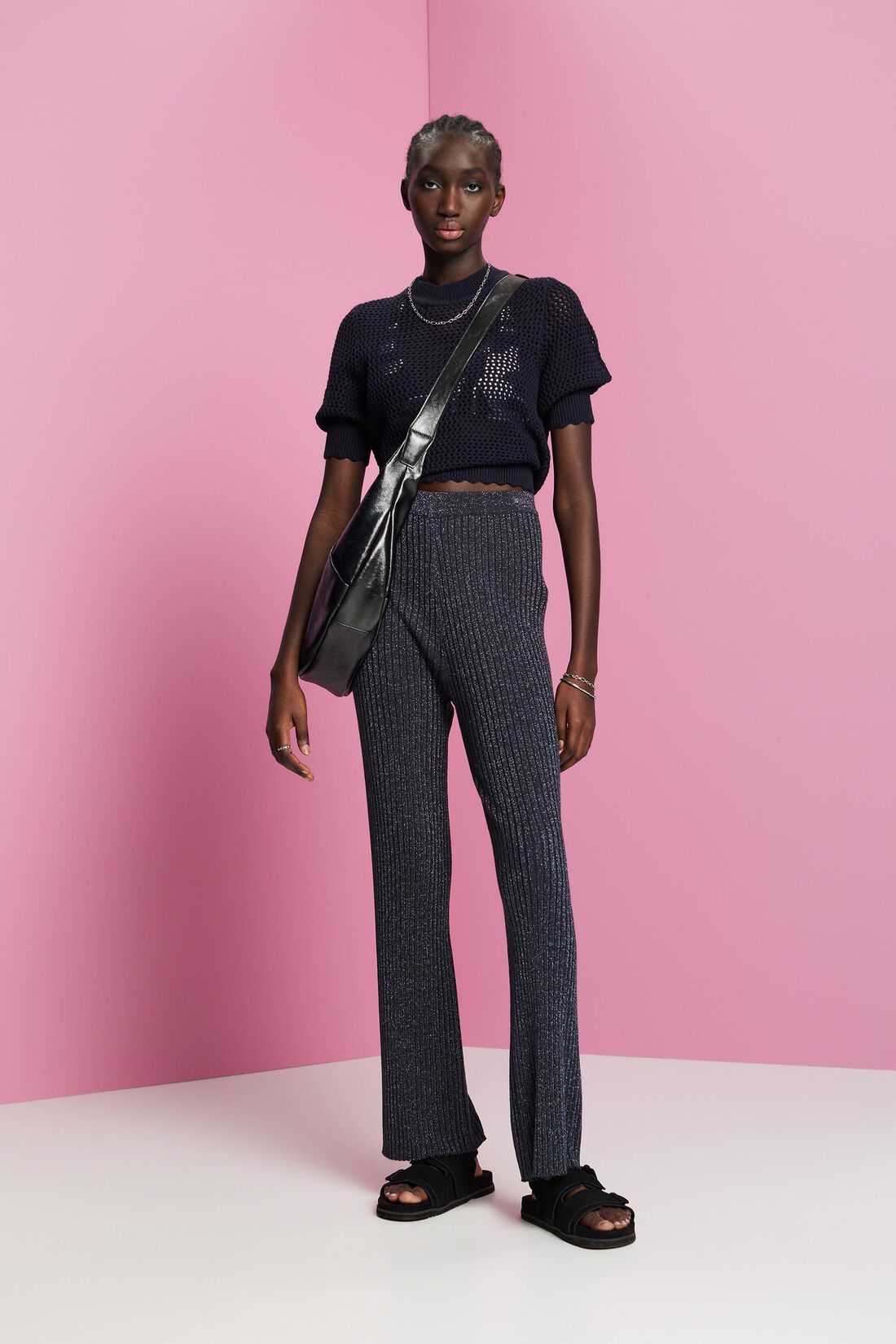 Strickhose mit Glitzereffekt
