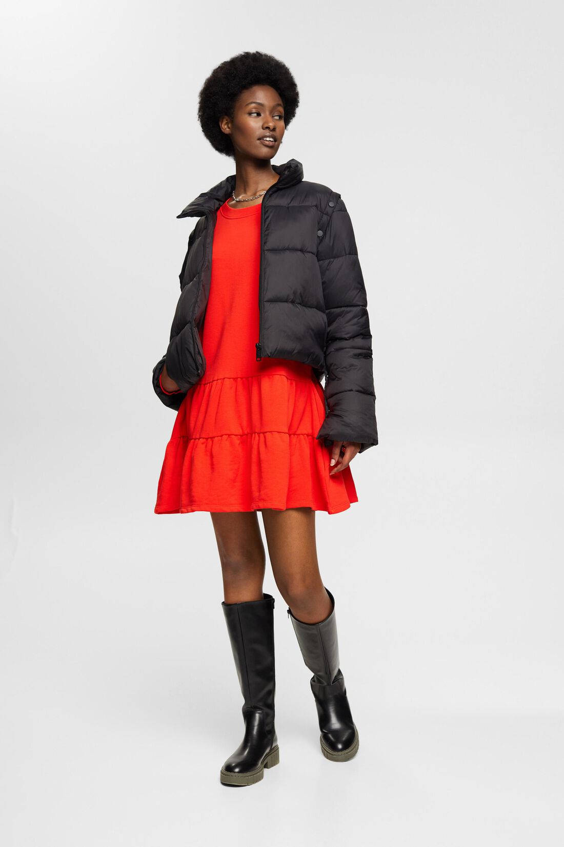 Mini-Sweatshirt-Kleid mit R&uuml;schen