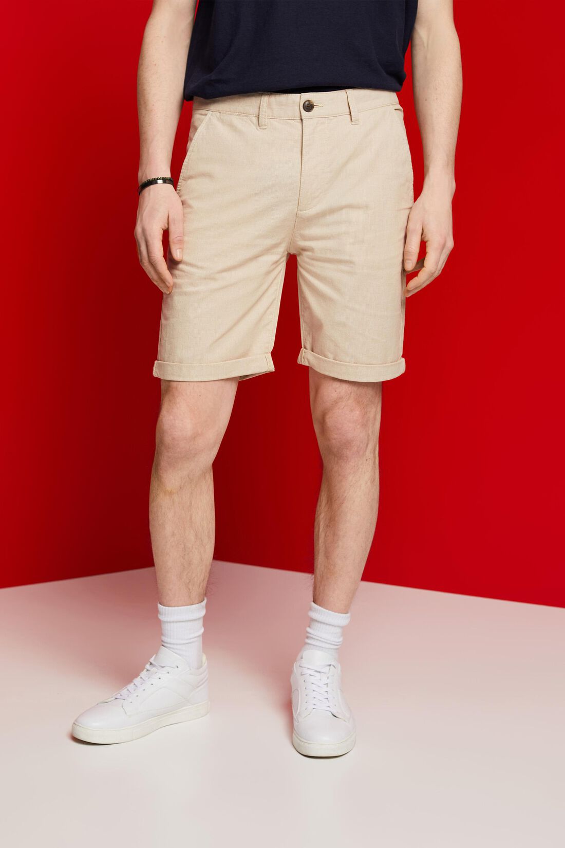 Zweifarbige Chino-Shorts