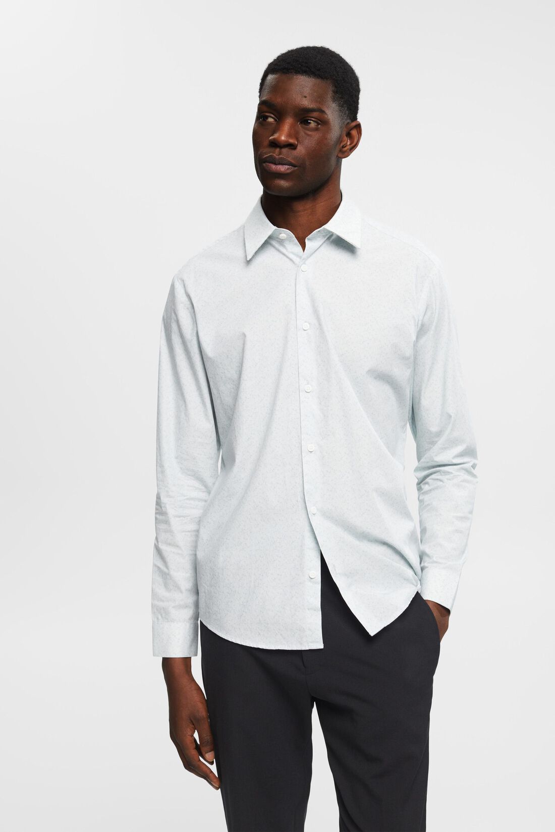 Slim-Fit-Hemd aus Baumwolle mit Muster