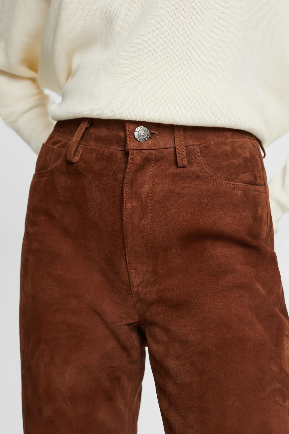 Gerade geschnittene Hose aus Rauleder