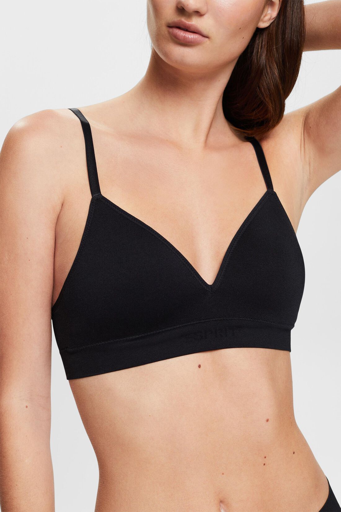 Nahtloser, wattierter Bralette mit Logo