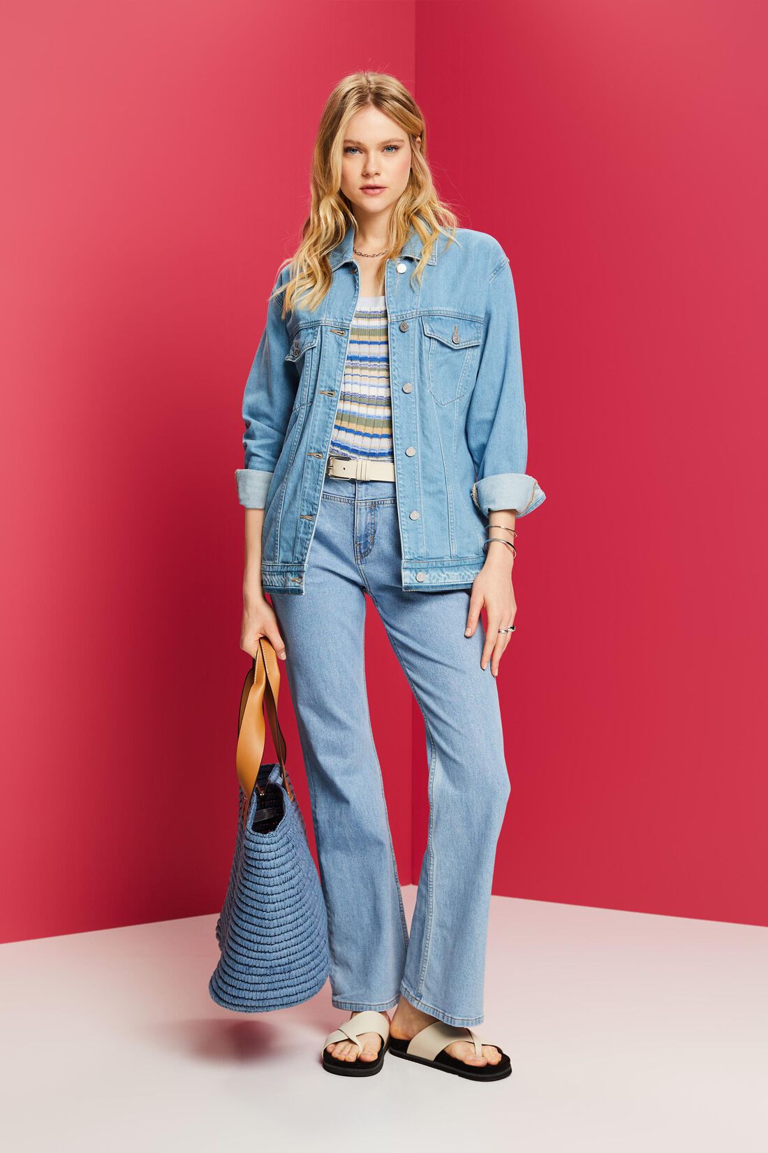 Jeansjacke mit Bindeg&uuml;rtel