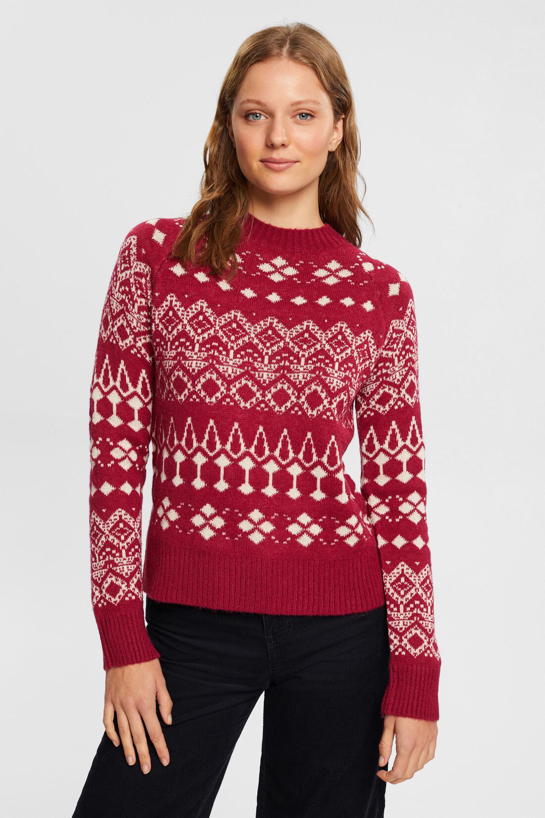 Jacquard-Pullover mit Glitzereffekt