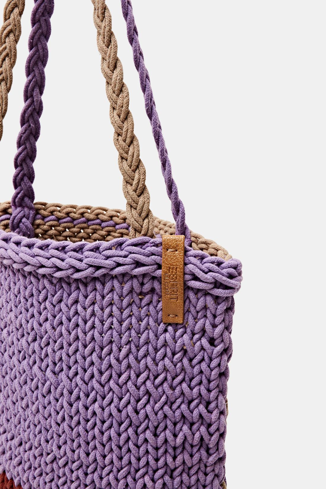 Tote Bag aus geh&auml;kelter Baumwolle im Colorblock