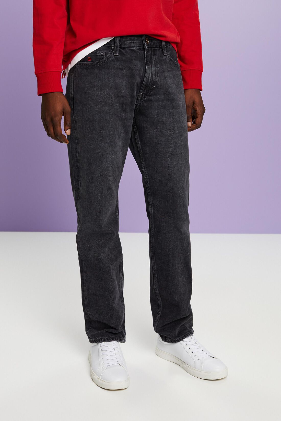 Jeans mit geradem Bein und mittlerer Bundh&ouml;he