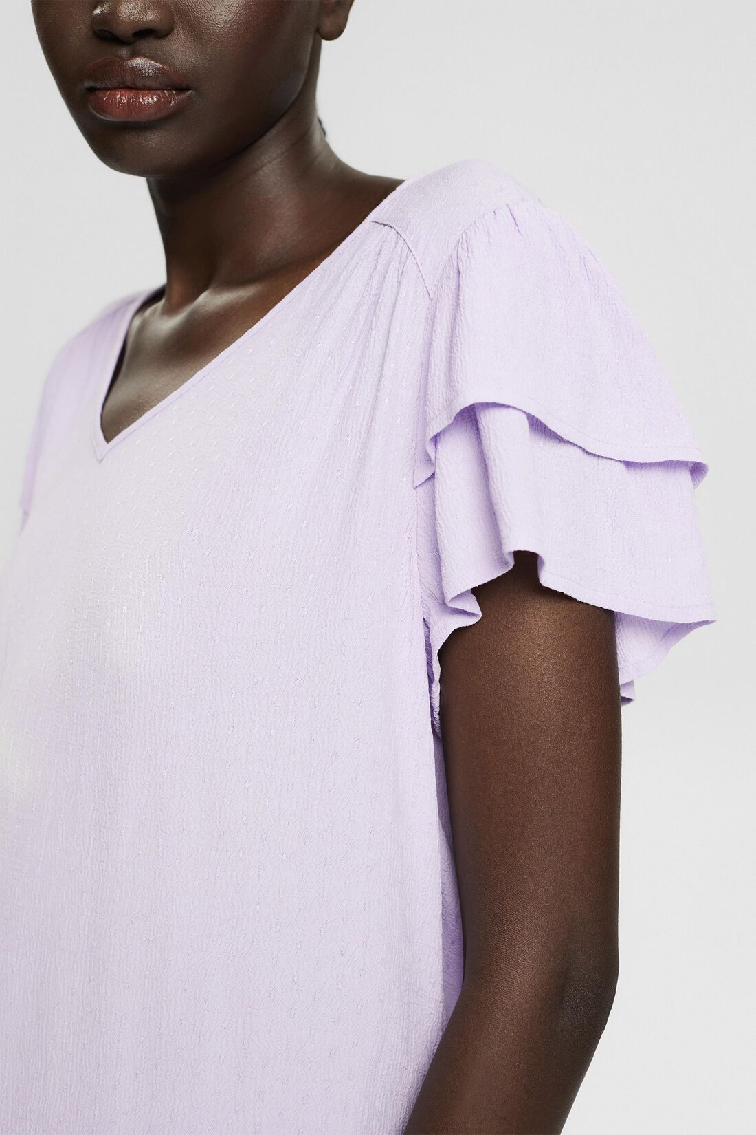Bluse mit Volant&auml;rmeln und LENZING&trade; ECOVERO&trade;