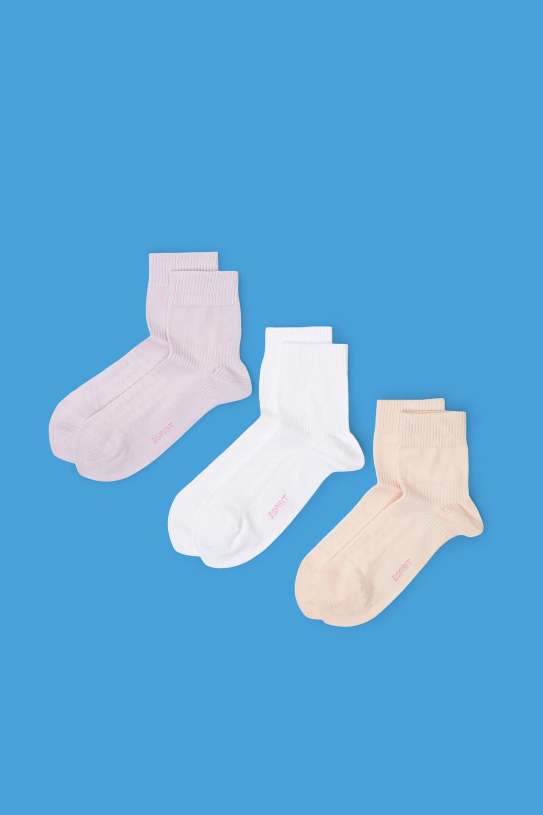 3er-Pack Gerippte Socken aus Bio-Baumwolle mit mittelhohem Schaft