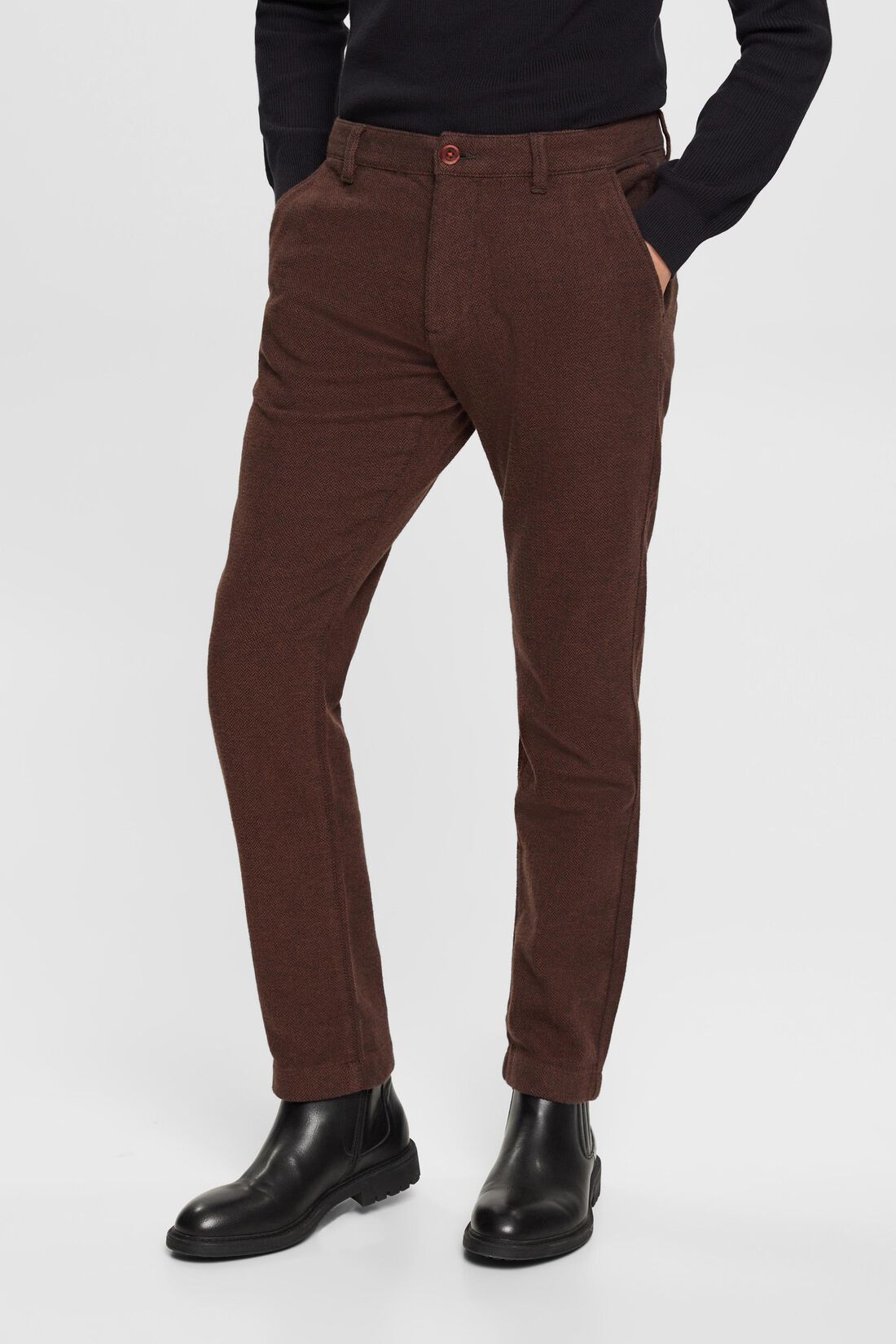 Fischgrat-Hose Slim Fit