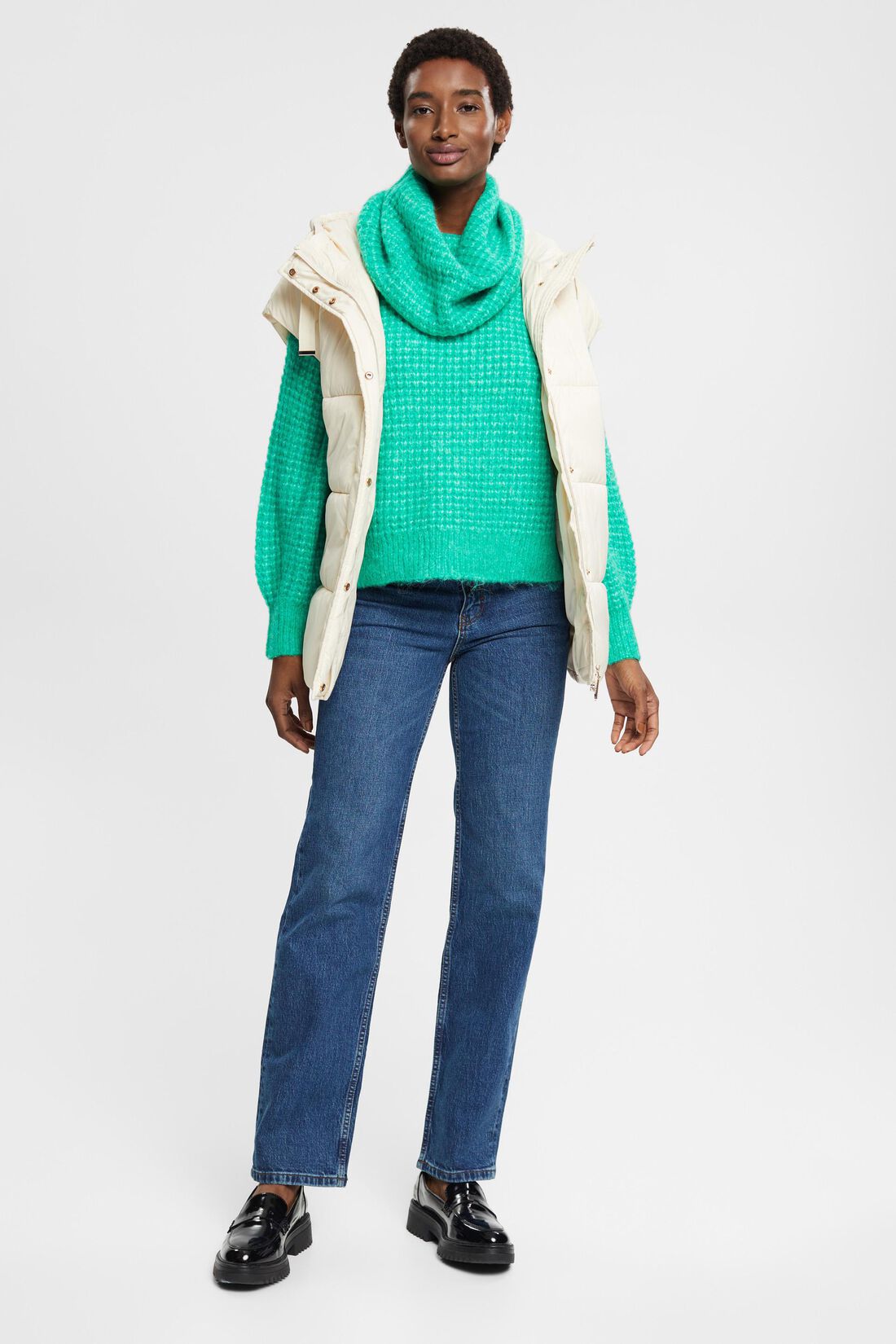 High-Rise-Stretchjeans mit geradem Bein