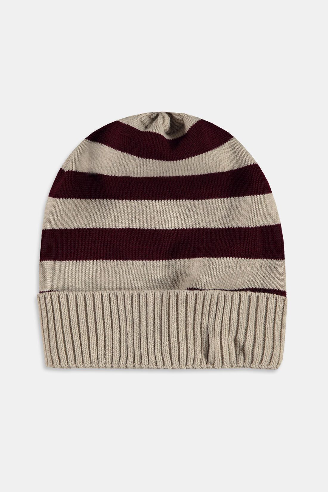 Strick-Beanie mit Streifen