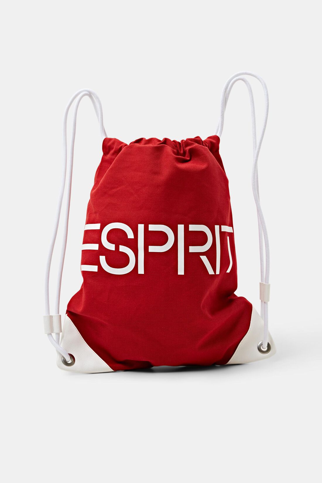Logo-Rucksack aus Baumwollcanvas mit Kordeln