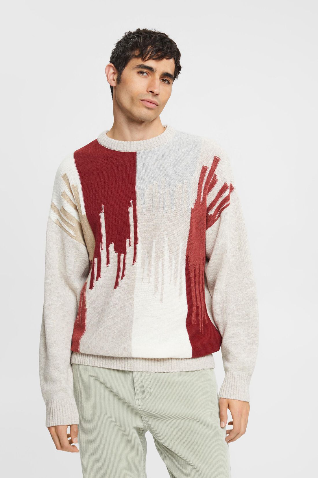 Pullover im Jacquardstrick aus Wollmix