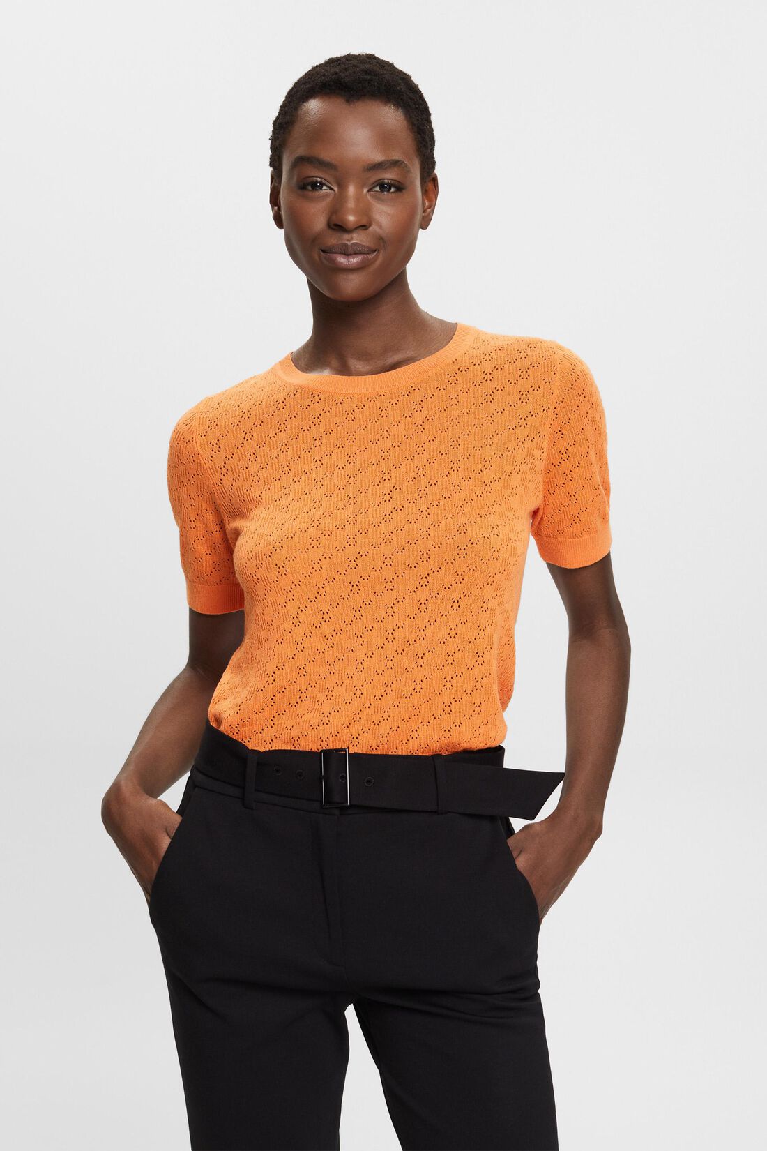 Kurz&auml;rmliges Pointelle-Shirt