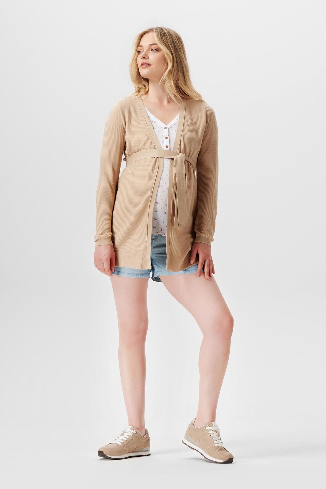 Cardigan aus Strukturstrick mit Bindeg&uuml;rtel