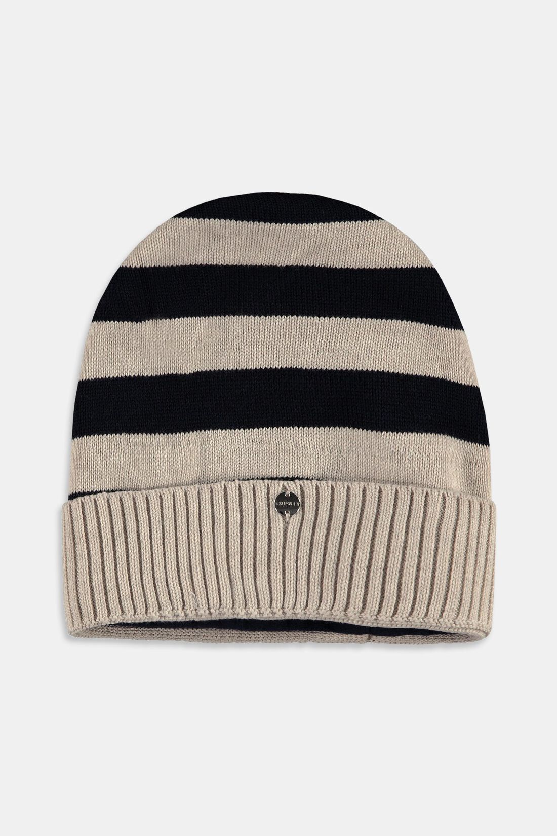 Strick-Beanie mit Streifen