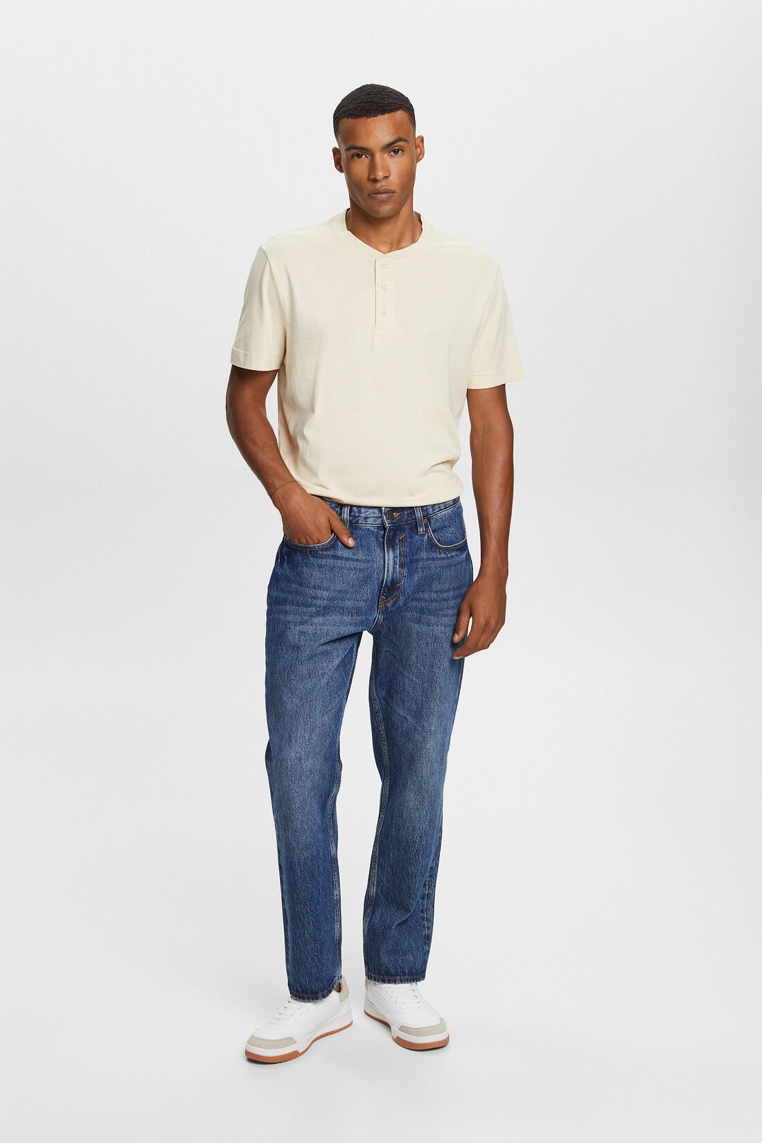 Henley-T-Shirt, 100 % Baumwolle
