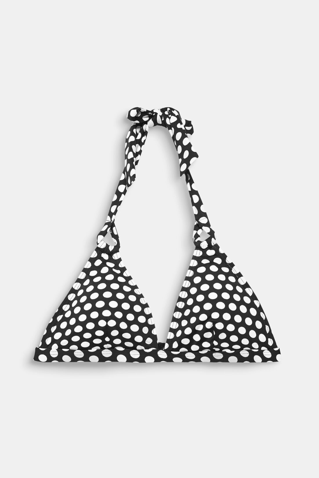 Wattiertes Neckholder-Top mit Tupfen-Print