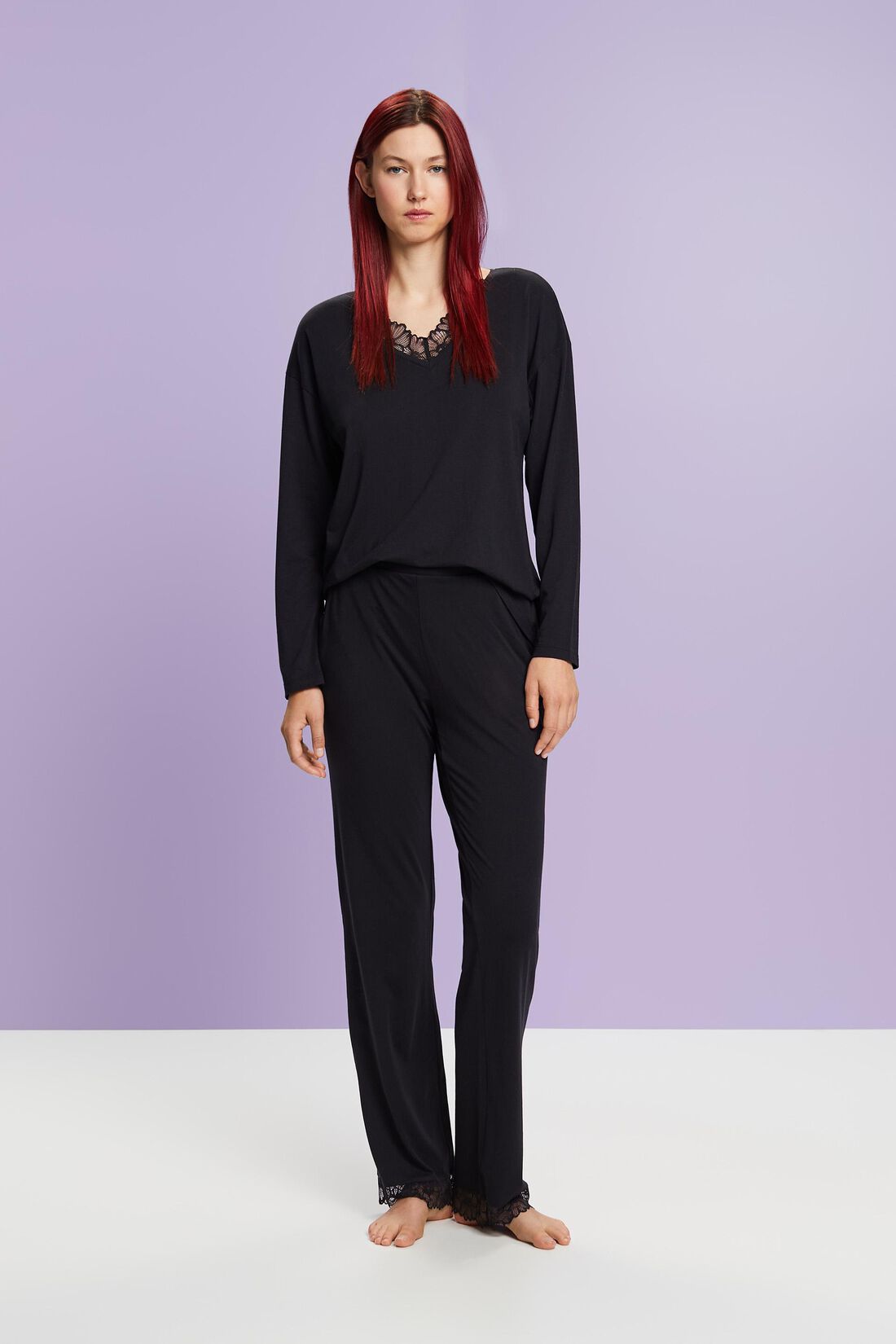 Pyjama mit Spitzendetails
