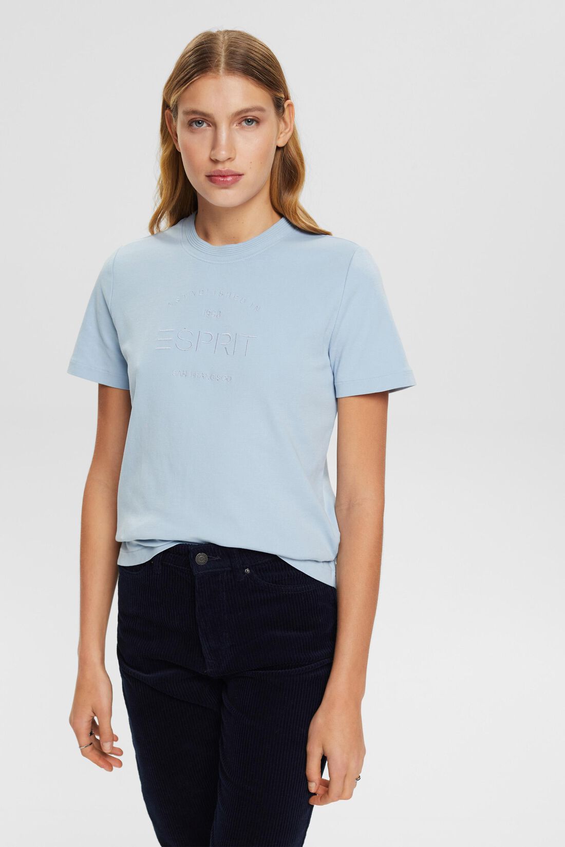 T-Shirt mit Logostickerei, Bio-Baumwolle