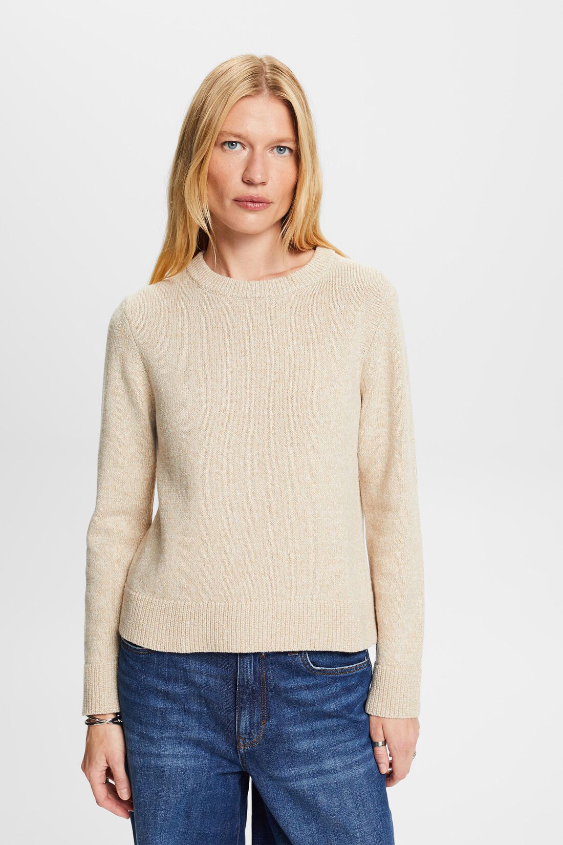 Rundhals-Pullover, Wollmix