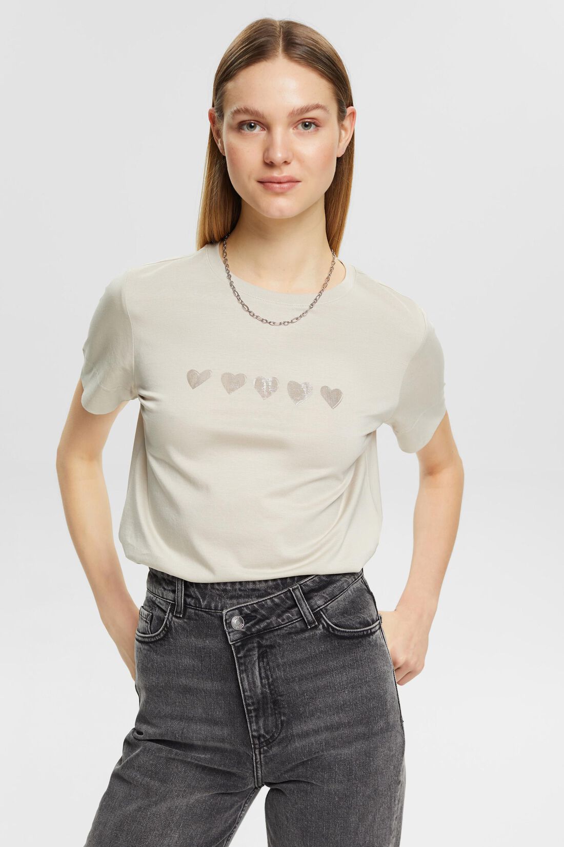 T-Shirt mit Print auf Brusth&ouml;he