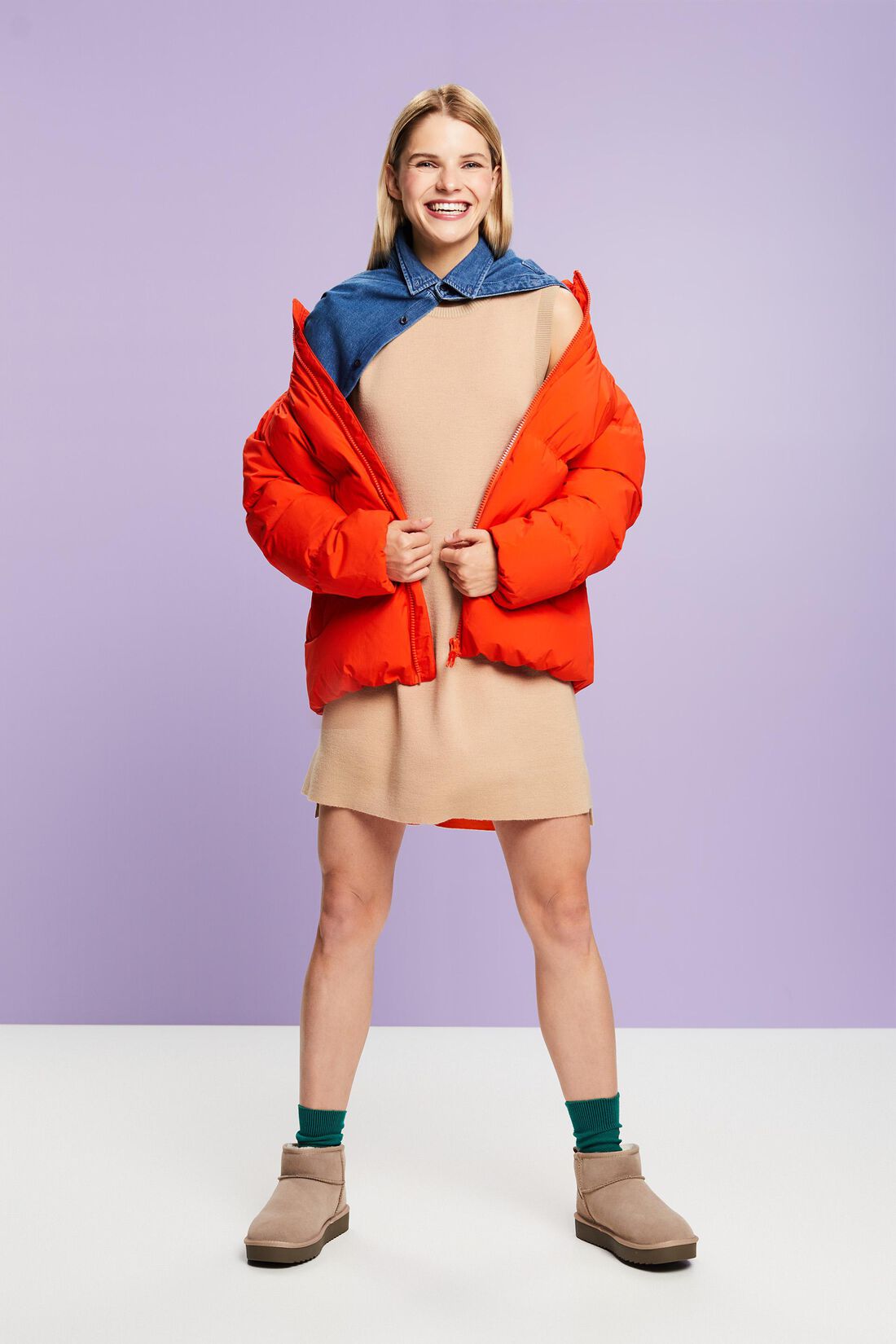 &Auml;rmelloses Minikleid aus Wollmix