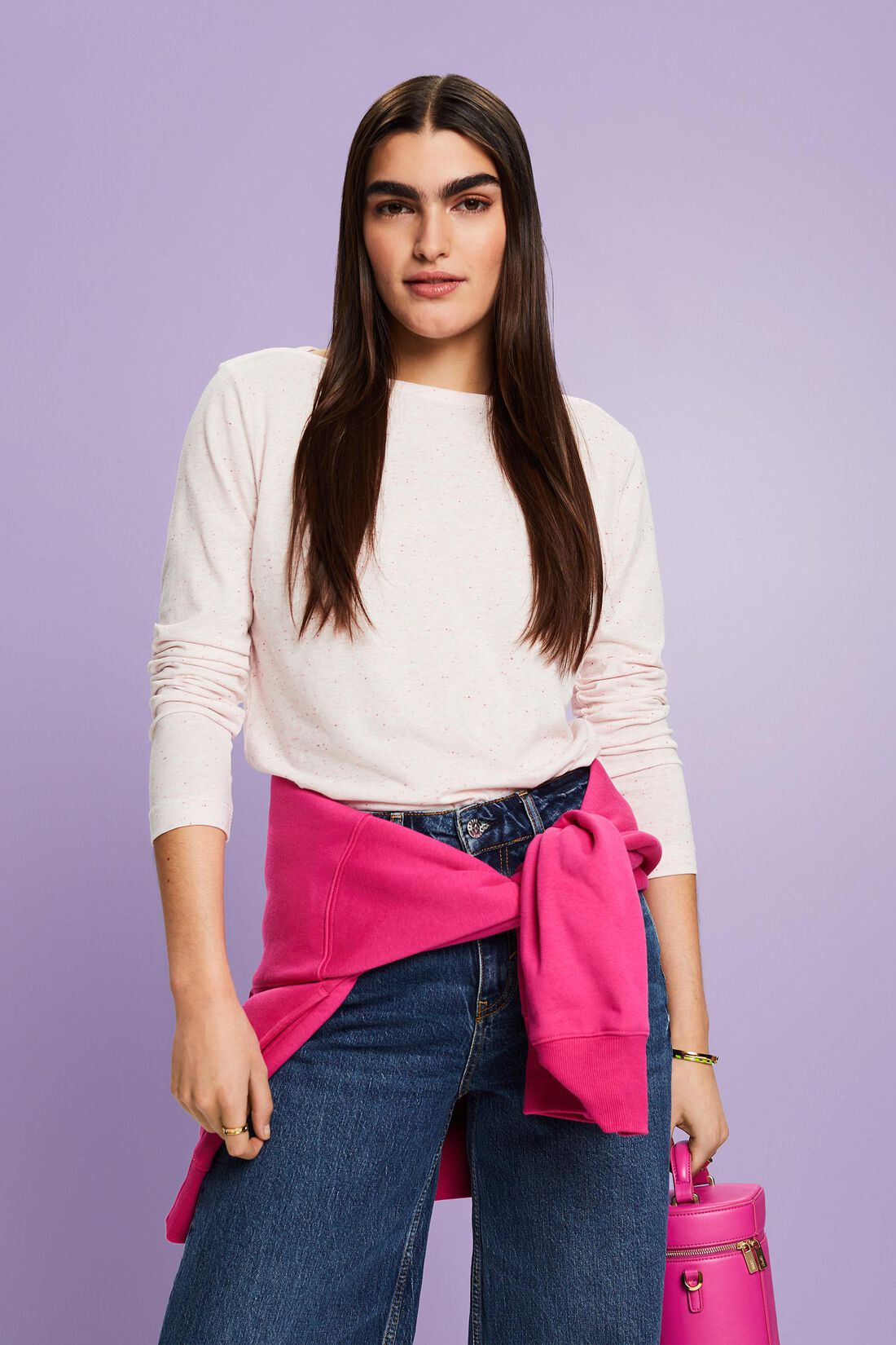 Longsleeve mit weitem Ausschnitt