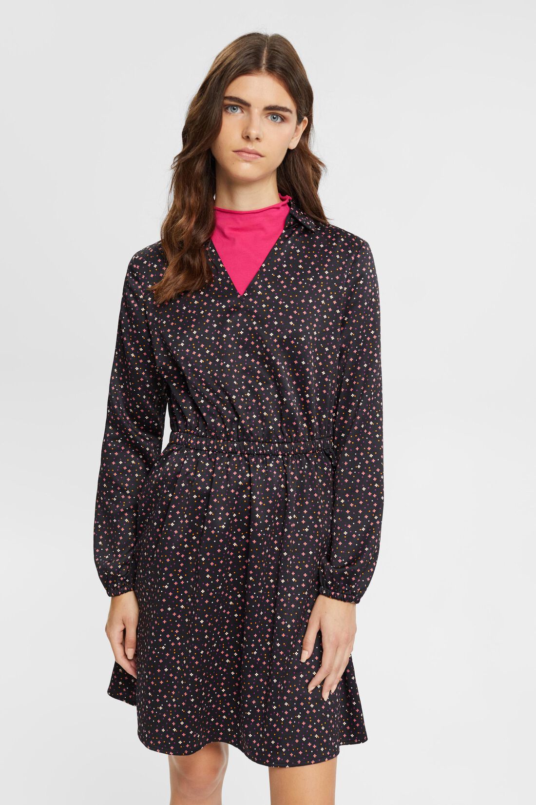 Kleid mit Print und Kragen
