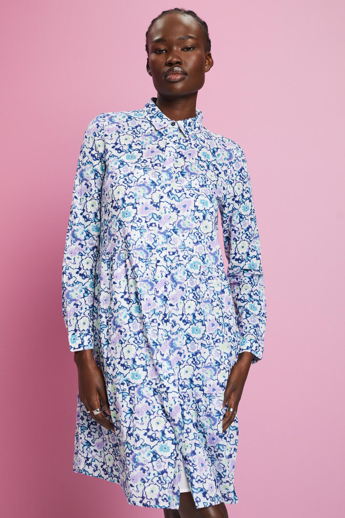 Minikleid mit floralem Allover-Muster