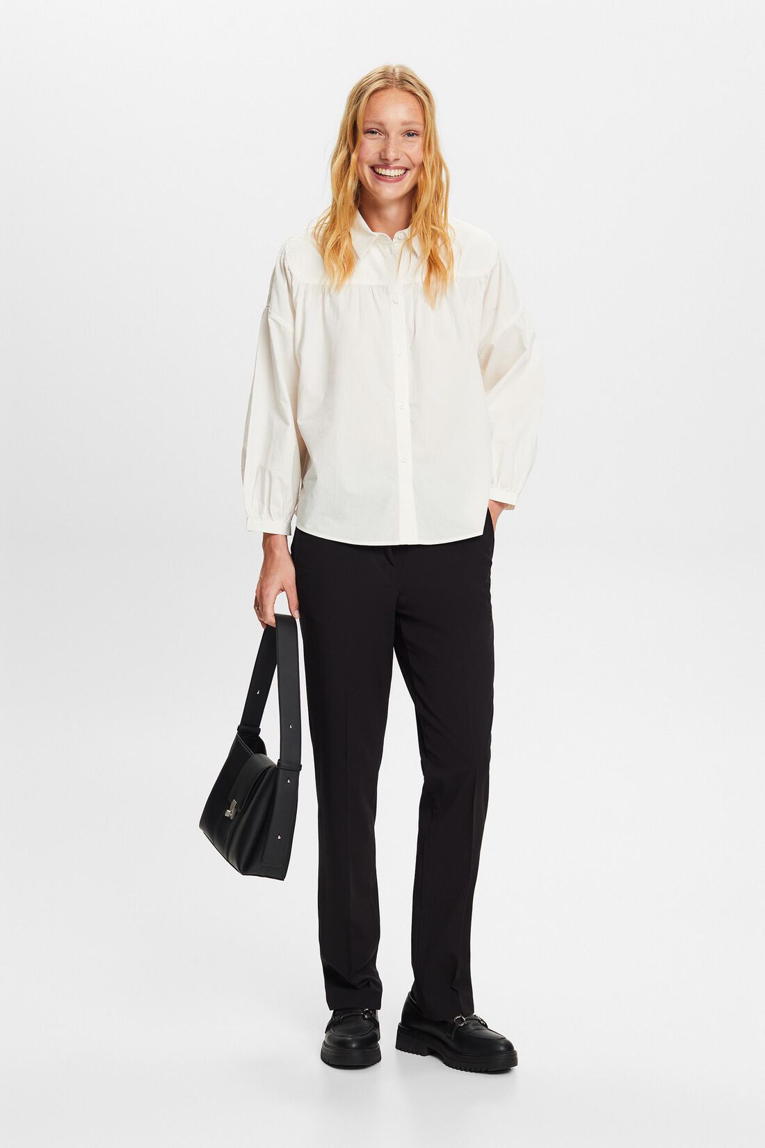 Popeline-Bluse, 100% Baumwolle