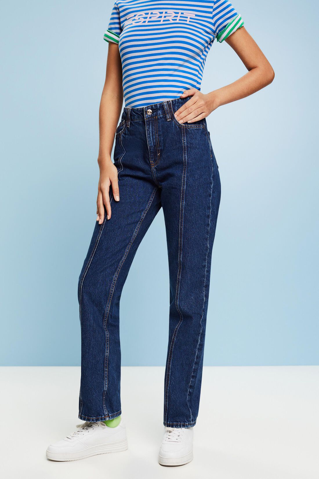 Jeans mit gerader Passform und hohem Bund
