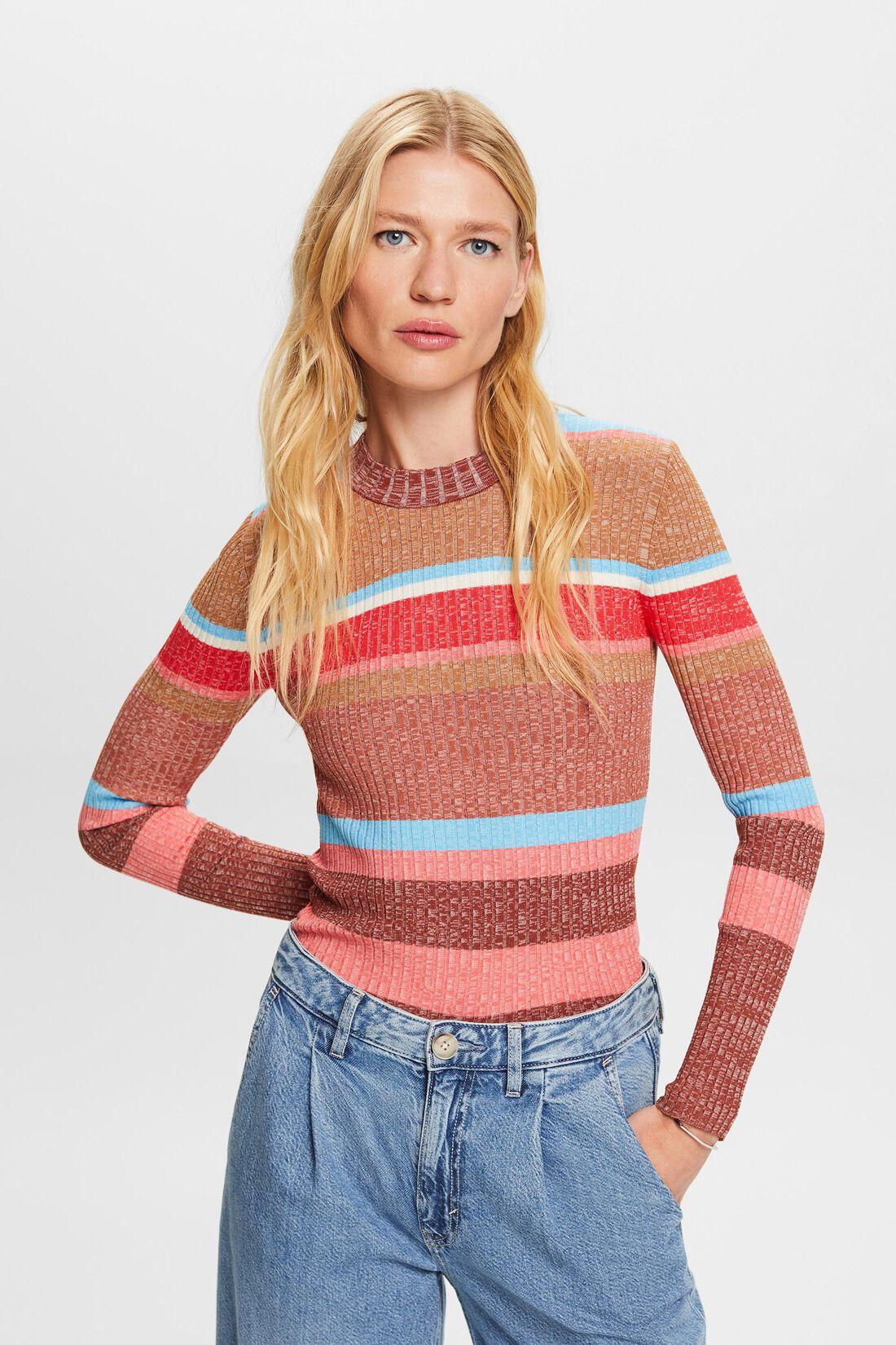 Gestreifter Strickpullover, LENZING&trade; ECOVERO&trade;