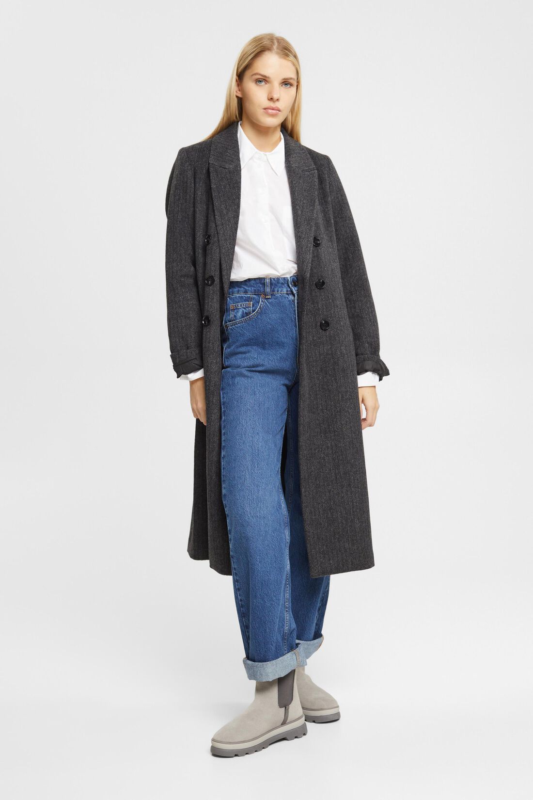 Wei&szlig;e Baumwollbluse im Oversized Fit