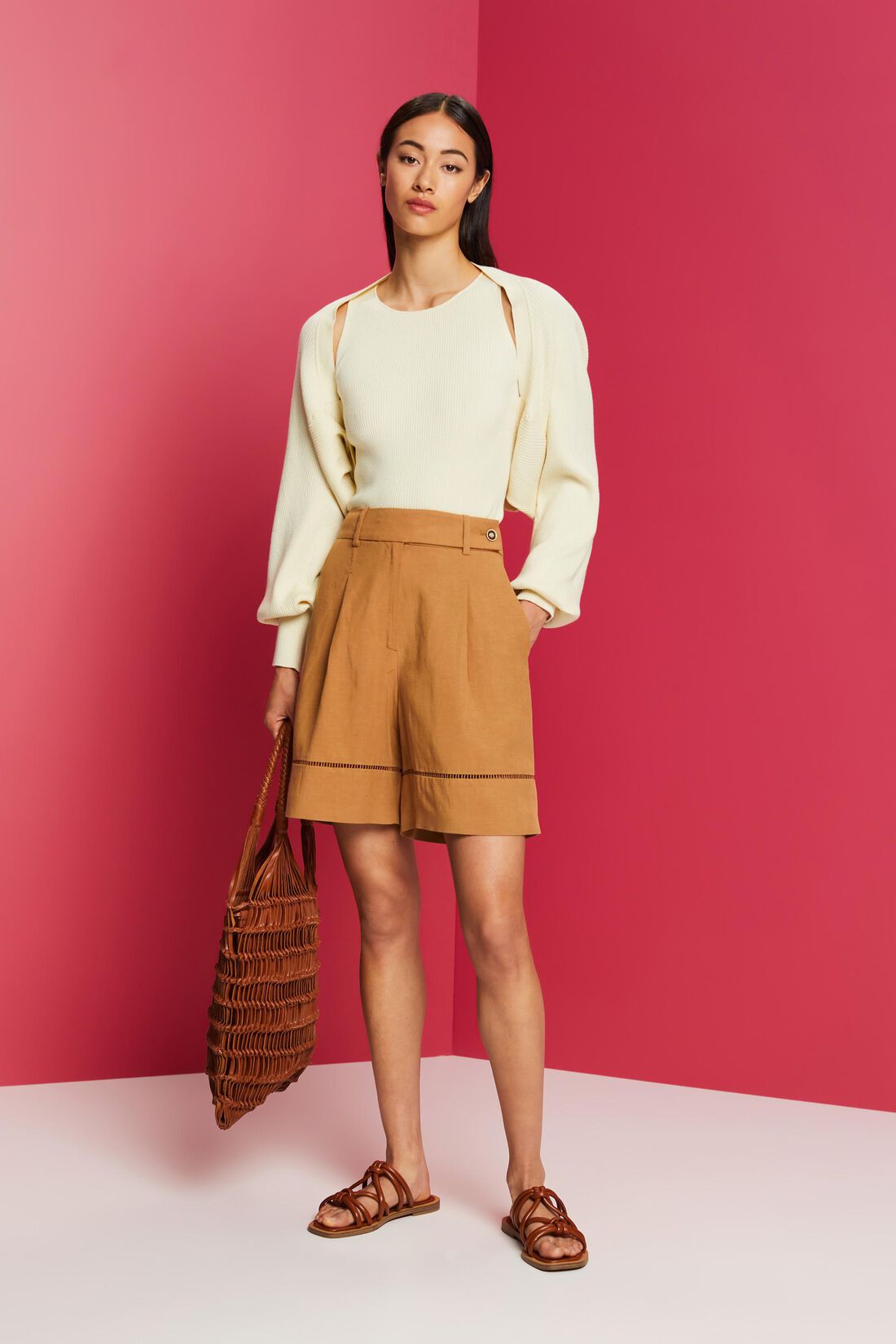 Bermudashorts mit Vintage-Spitze