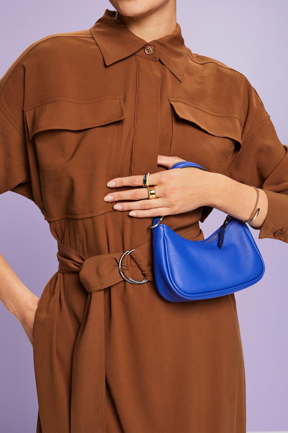 Oversize-Hemdblusenkleid in Midil&auml;nge