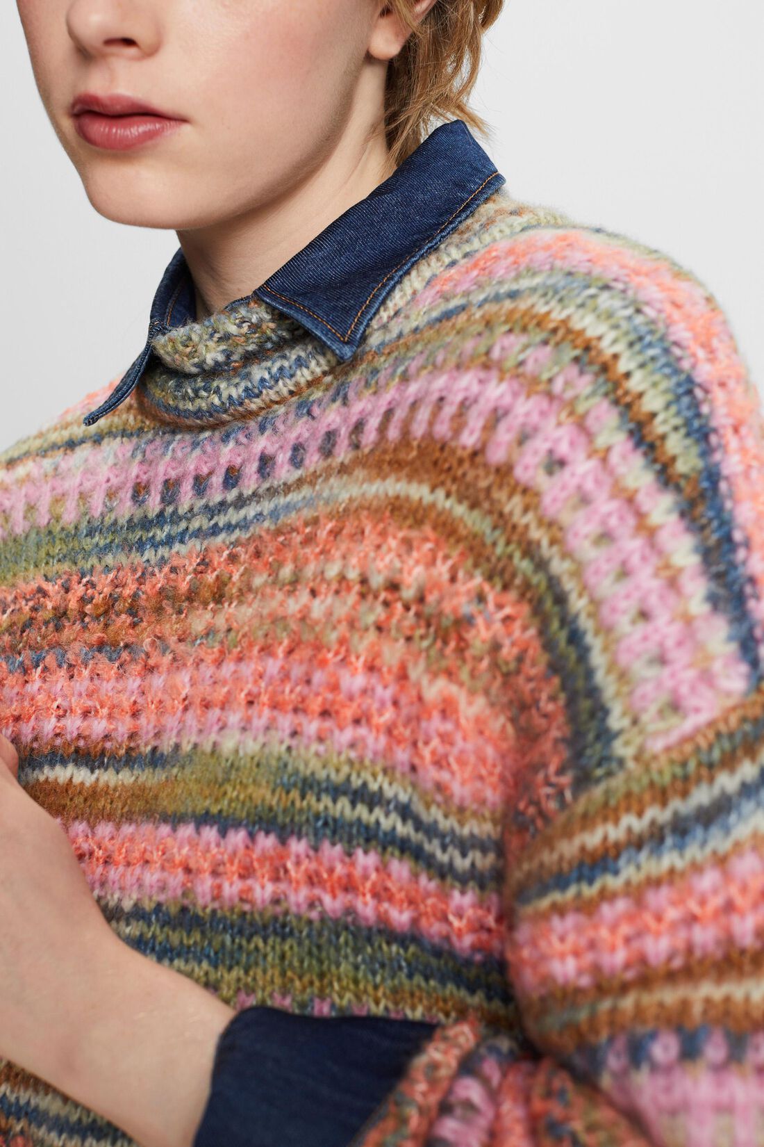 Gestreifter Pullover aus Wollmix