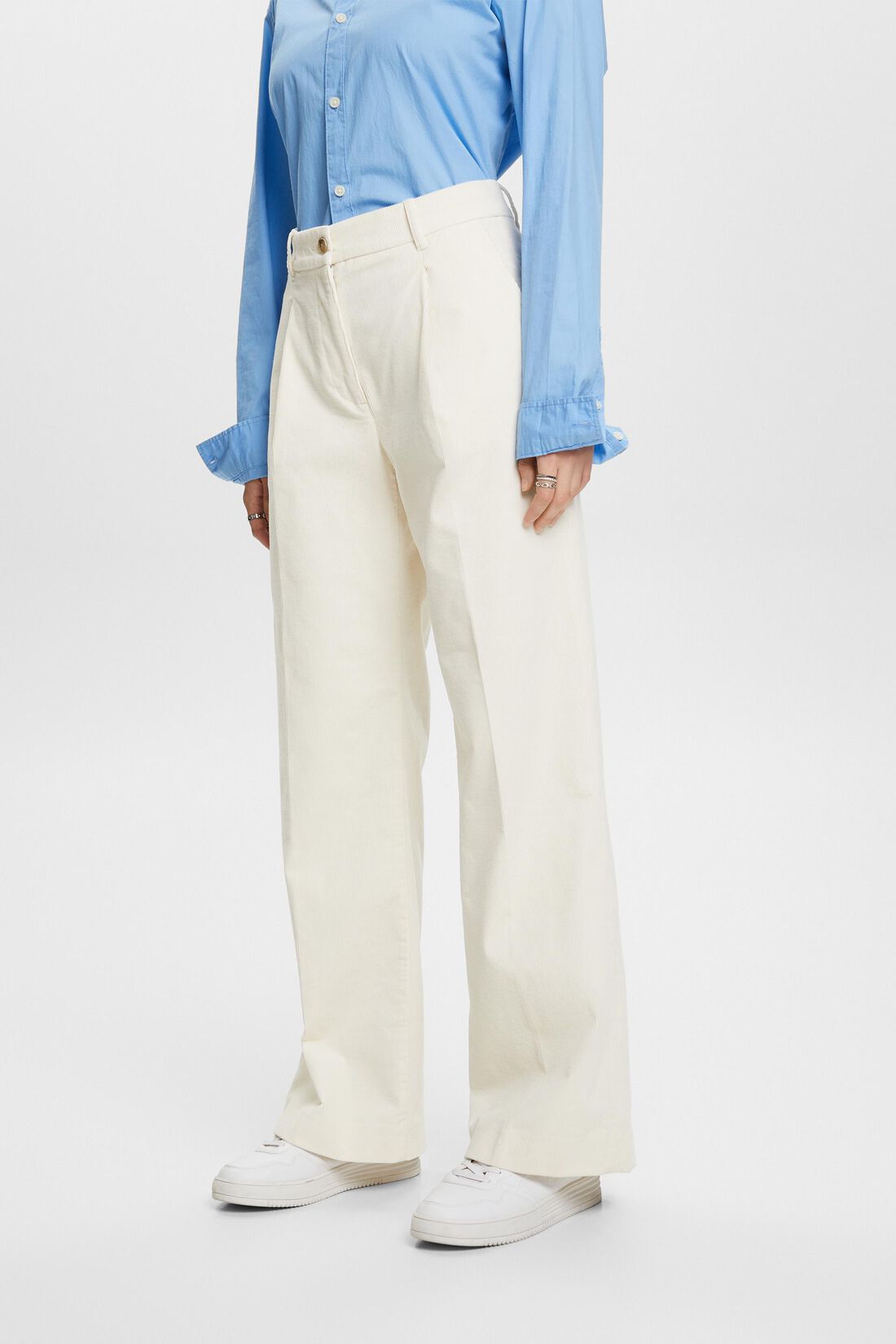 Cordhose mit weiter Passform und mittlerer Bundh&ouml;he