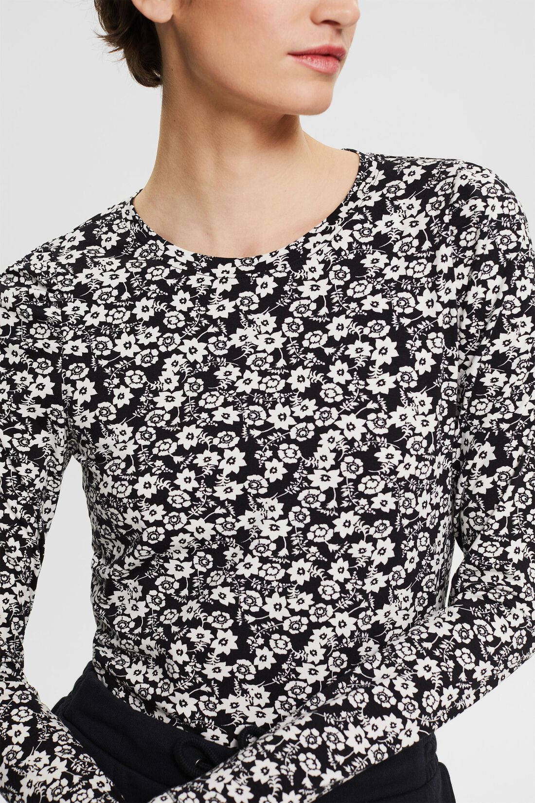 Longsleeve mit floralem Muster, Bio-Baumwolle